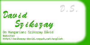 david szikszay business card