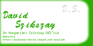 david szikszay business card